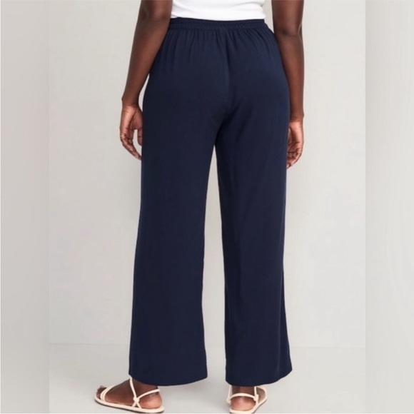 NWT! Navy High-Waisted Playa Soft-Spun Wide-Leg Pants - Multiple - Picture 6 of 6